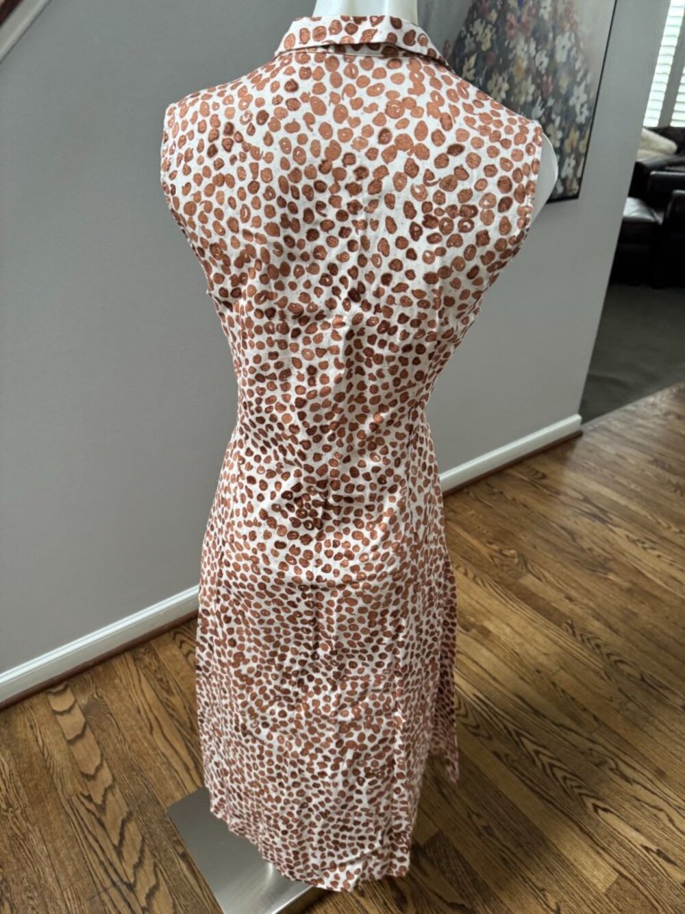 Nic+Zoe Copper Kiss Midi Shirtdress Cheetah Leopard Print Medium - Picture 3 of 3